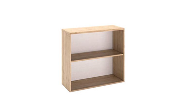 Beta libreria 2 vani h 85 cm-Misure L 90 x P 37 x H 85 cm-Legno naturale-Melaminico-85 cmx90 cm