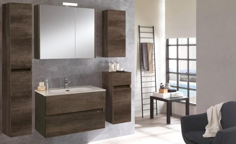 Bagno componibile Casual sospeso rovere scuro