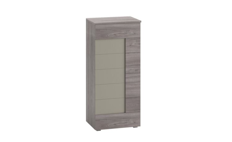 Ilenia settimino 7 cassetti noce scuro e fango-In pannello ecologico certificato-Legno scuro-Pannello ecologico-128 cmx55