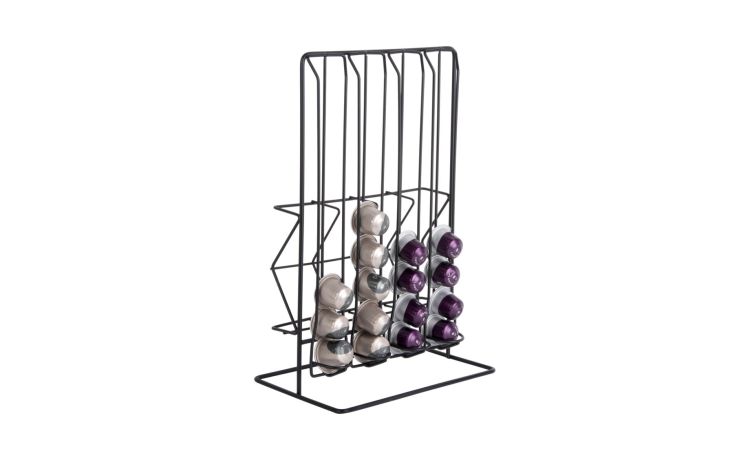 Portatazze caffè in metallo nero --Nero-Metallo-34 cmx22 cm