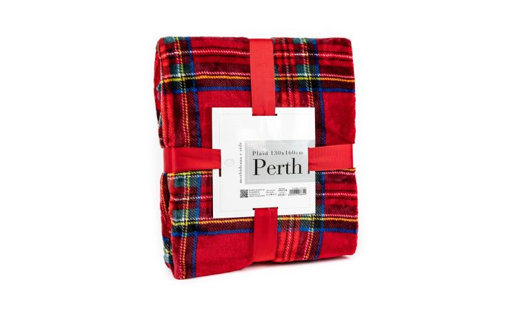 Perth plaid tartan rosso 130x160 cm- --100% Poliestere-160 cmx130 cm