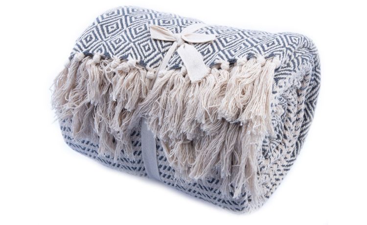 Baroque copriletto grigio 170x250 cm- --100% Cotone-Singolo