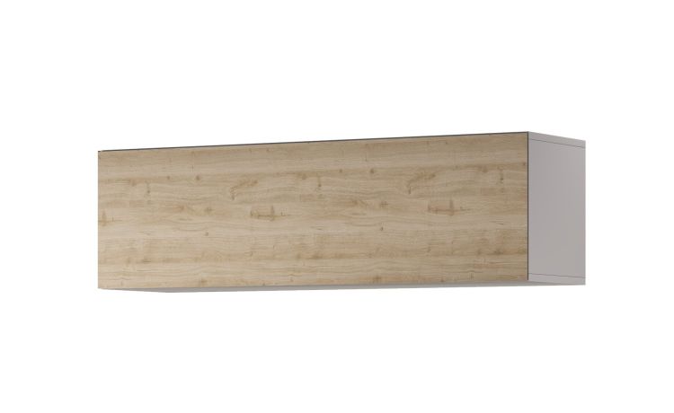 Gilda pensile 1 anta a vasistas rovere cadiz L120 cm-Struttura colore grigio chiaro-Legno naturale-Pannello-36 cmx120 cm