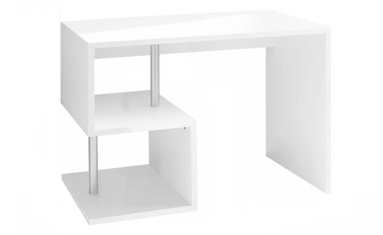 Studio scrivania bianco laccato lucido-Misure L 140 x P 60 x H 77