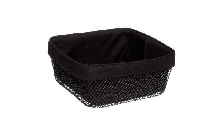 Mayaj cestino pane in metallo nero 25x25 cm--Nero-Metallo-11