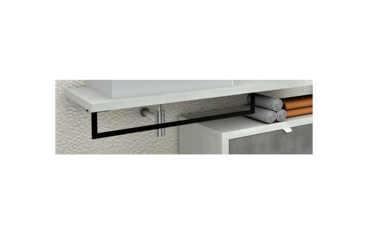 Zen porta asciugamano in metallo--Grigio scuro-Metallo-11 cmx80 cm