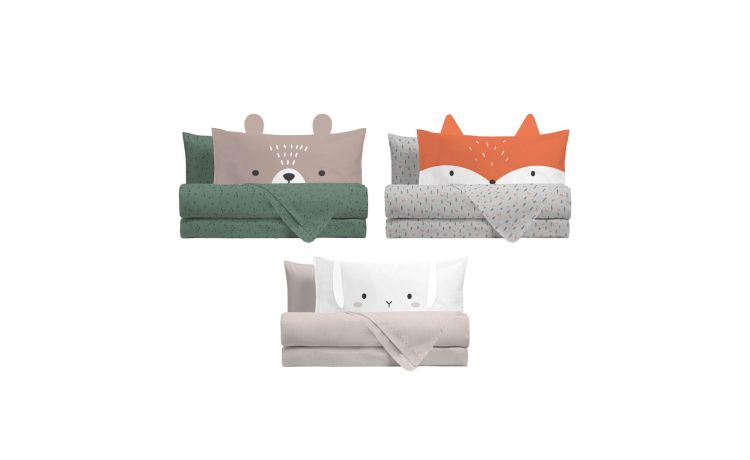 Funny copripiumino singolo animali--Multicolore-Cotone-200 cmx150 cm