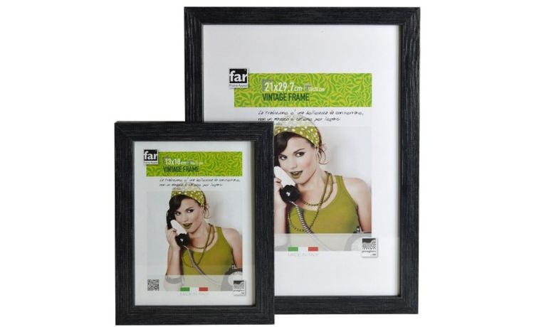 Newman cornice in legno nero 30x40 cm- -Nero-Legno-40 cmx30 cm