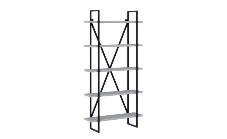 Vela libreria 4 vani frassino ghiaccio--Legno bianco-Ferro-180 cmx86 cm