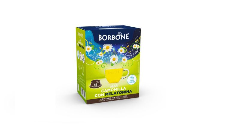 Borbone Box 16 Capsule di bevanda solubile Camomilla e Melatonina-compatibili con macchine a marchio Lavazza A Modo Mio