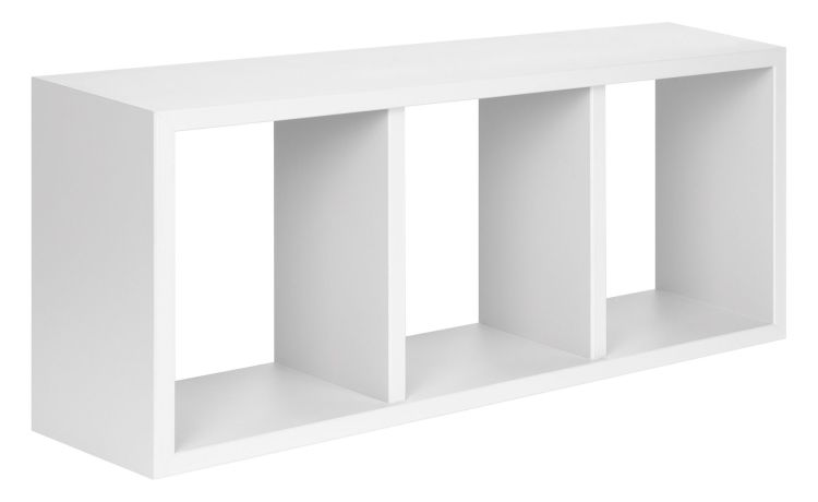 Tristano mensola 3 vani in mdf bianco 70x30 cm- -Bianco-Mdf-30 cmx70 cm