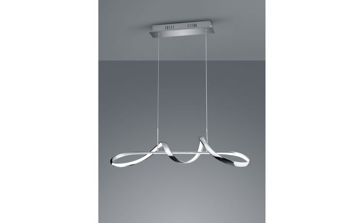 Perugia sospensione LED 37W in metallo cromato-Sospensione-Cromo-Metallo-150 cmx80 cm