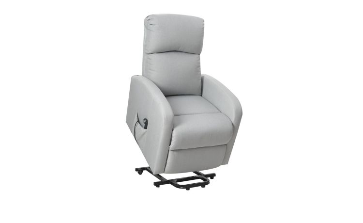 Suzy poltrona elettrica in tessuto grigio chiaro-Seduta relax elettrico con alzapersona-Grigio chiaro-Tessuto-101 cmx65 cm