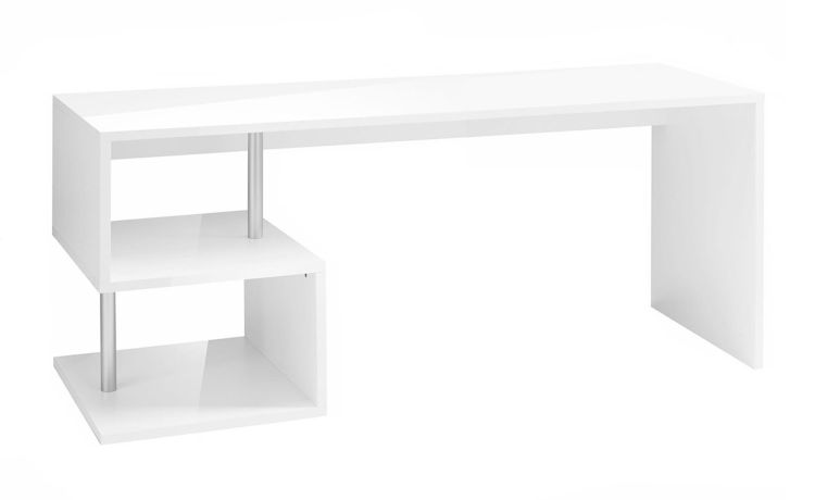 Studio scrivania bianco laccato lucido-Misure L 180 x P 60 x H 77