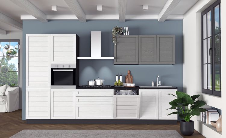 Beverly cucina 360 cm colore bianco e grigio fumo-5  elettrodomestici-Bianco-Legno-216 cmx360 cm