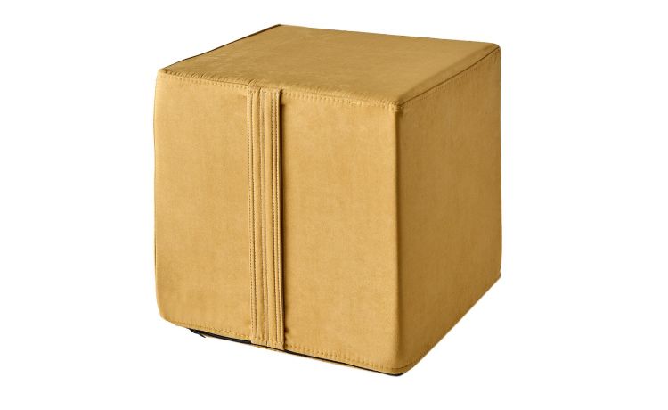 Pouf cubo antarex lux arancione con maniglia laterale ---Poliuretano schiumato-39 cmx39 cm