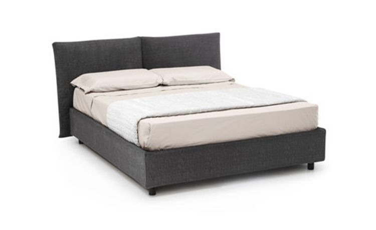 Coral letto matrimoniale contenitore comfort grigio-In tessuto