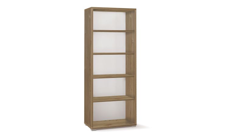 Work libreria ufficio 5 vani a giorno colore noce--Legno-Melaminico-182 cmx71 cm