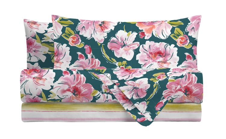 Miami teal completo letto 2 piazze--Multicolore