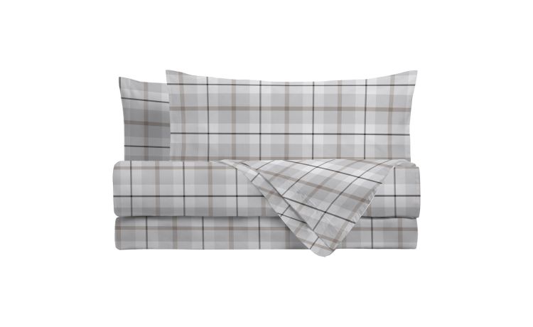 Chardonnay completo letto singolo grigio--Grigio-100% Cotone-Singolo