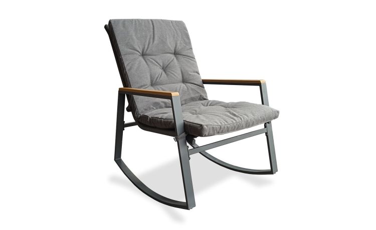 Eden poltrona dondolo in metallo antracite/grigio scuro--Antracite-Metallo-95 cmx62 cm
