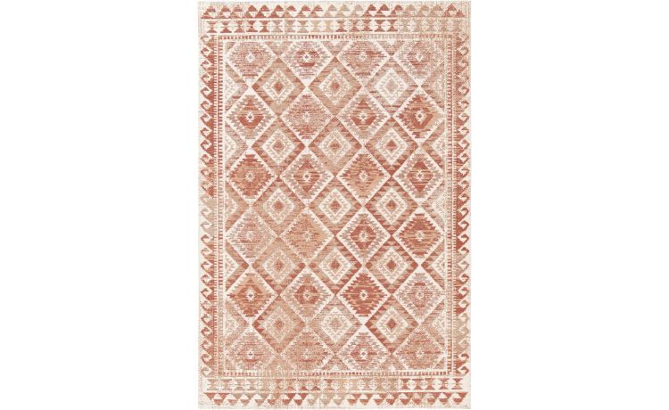 Yuri tappeto a rombi ruggine 160x230 cm--Rosso-Poliestere riciclato-230 cmx160 cm