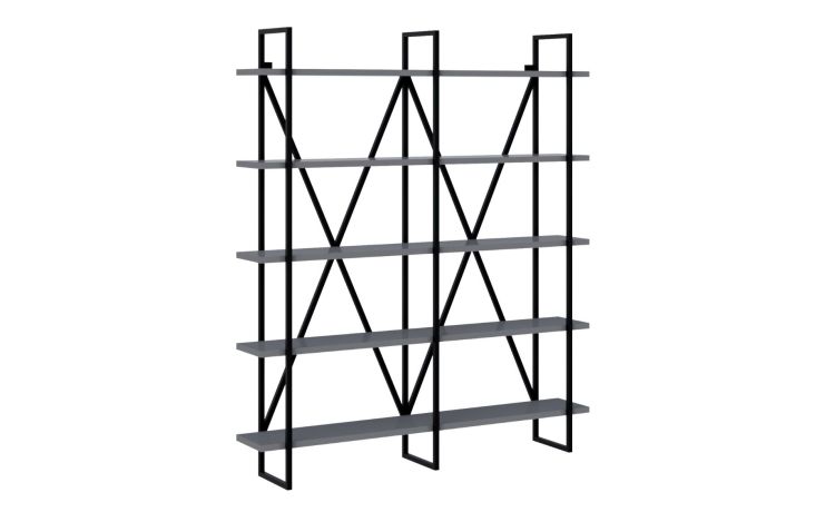 Vela libreria 8 vani grigio cenere--Grigio-Ferro-180 cmx152 cm