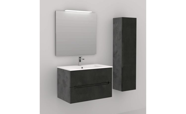 Beauty colonna bagno 1 anta-In melaminico grigio-Grigio-Melaminico-138 cmx35 cm