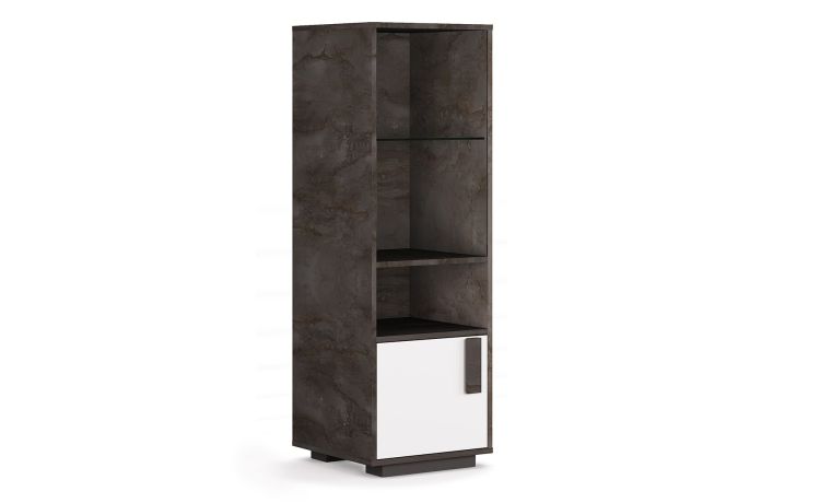 Lisbona mobile 2 ante bianco lucido e grigio- -Grigio-Pannello-148 cmx48 cm