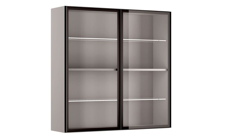 Gilda pensile grigio chiaro 2 ante vetro fumè- -Grigio-Pannello-120 cmx120 cm