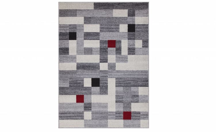 Casa tappeto grigio geometrico 120x170 cm- -Grigio-Polipropilene-170 cmx120 cm