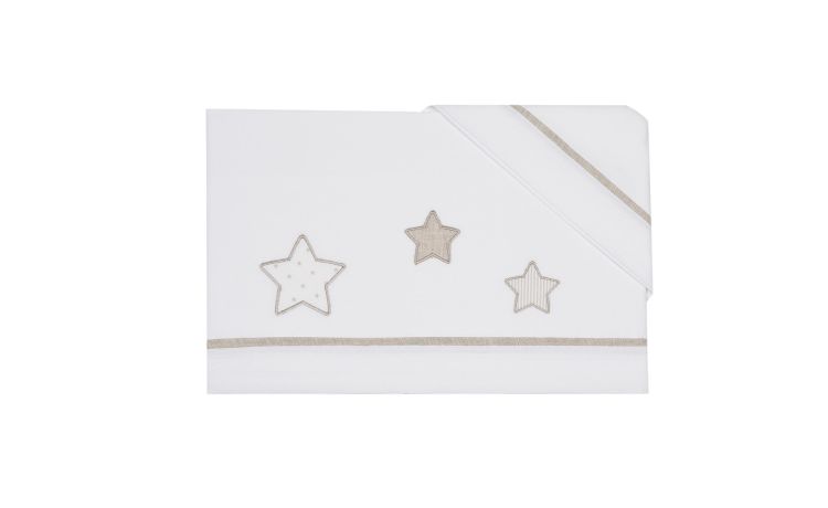 Etoile completo letto kids ricamato tortora