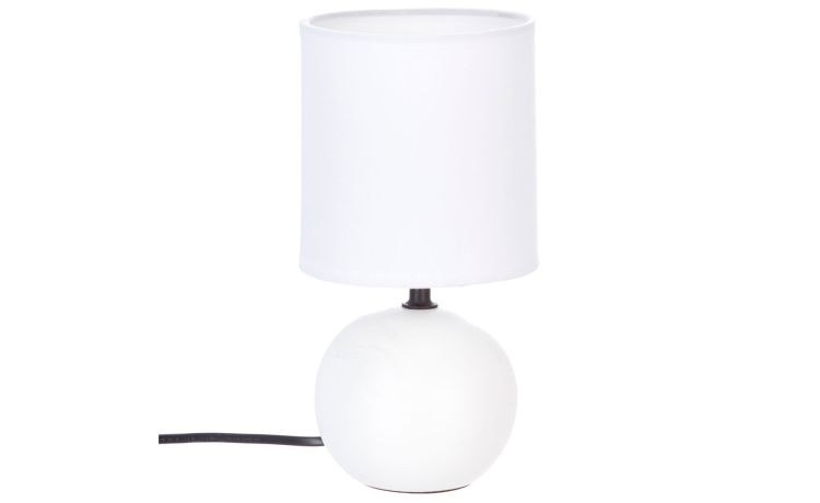 Timeo abatjour bianca in ceramica E14 60W--Bianco-Ceramica