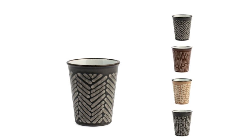 Ethnic bicchierino caffè fantasia in gres 100 ml ---Gres