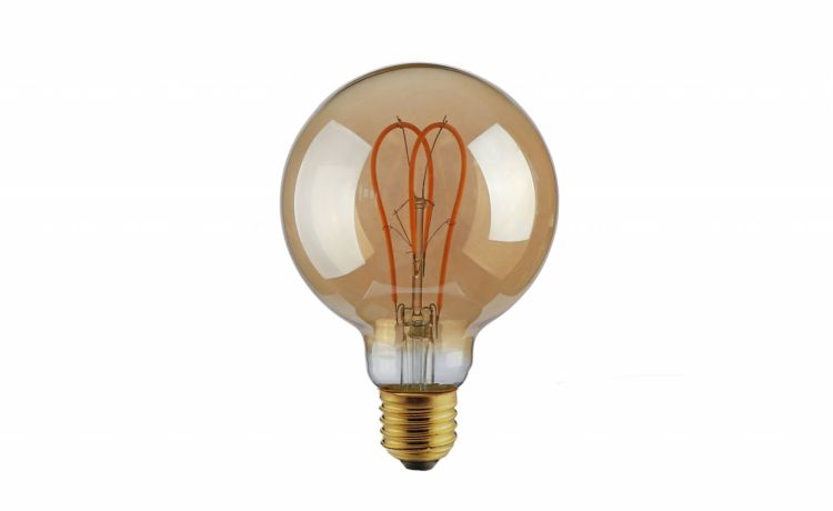 Globo lampadina vintage LED 5W oro Ø9 cm- -Oro-Vetro-13