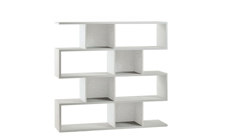 Book libreria a parete ossido bianco h144 cm--Bianco-Pannello melaminico-144 cmx150 cm