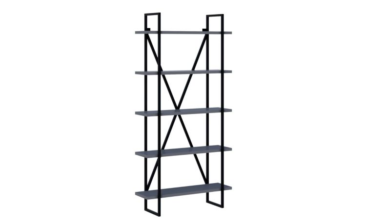 Vela libreria 4 vani grigio cenere--Grigio-Ferro-180 cmx86 cm