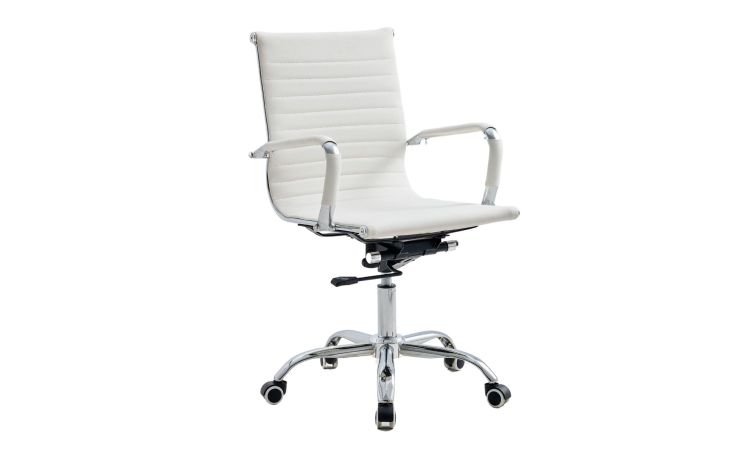 Akka2 poltrona presidenziale bianca-Elevazione a gas-Bianca-Metallo-97 cmx60 cm
