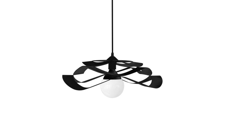Gami sospensione 1 luce in metallo nero Ø48 cm- -Nero-Metallo