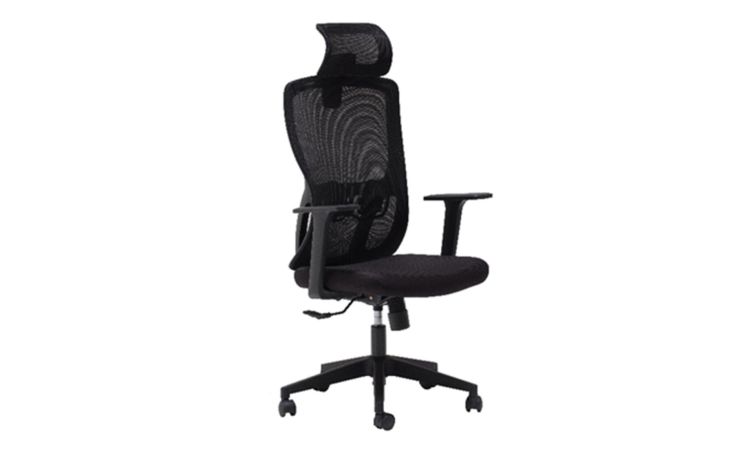 Noah poltrona ufficio nera-Elevazione a gas-Nero-Nylon-109 cmx67