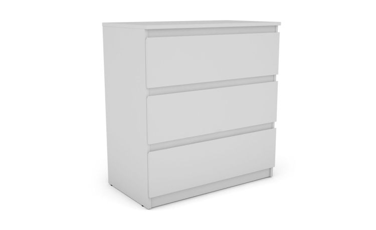 Akitas comò 3 cassetti bianco--Bianco-Pannello-80 cmx75 cm