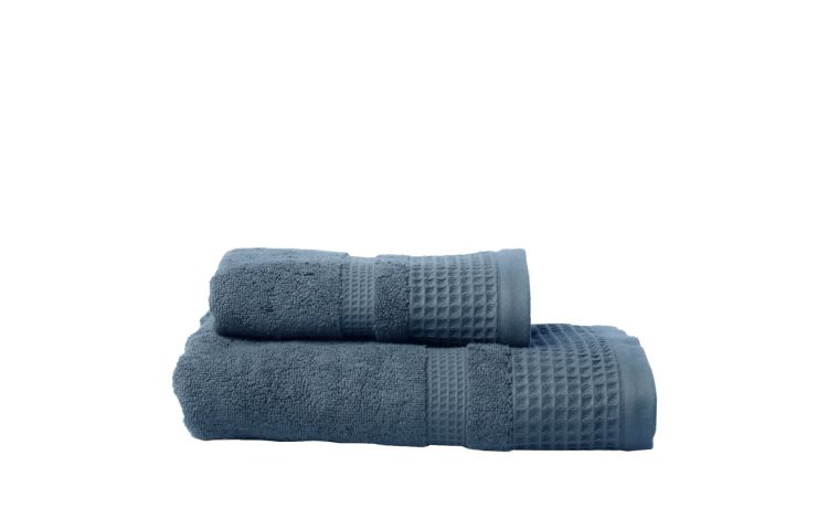 Arlette set ospite e medio in cotone blu- -Blu-Cotone