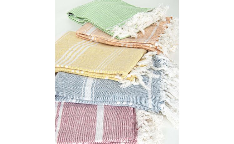 Foutà con frange in cotone 90x170 cm-Colori assortiti ---90 cmx170 cm