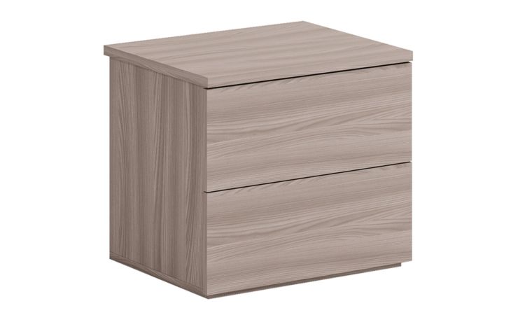 Mia comodino 2 cassetti olmo delicato -In pannello nobilitato-Legno naturale-Nobilitato-41 cmx48 cm