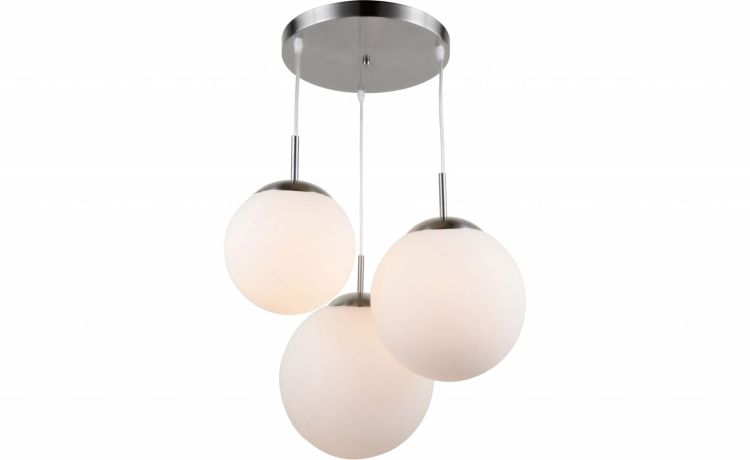 Greta sospensione 3 luci in vetro - -Bianco-Vetro-80 cmx52 cm