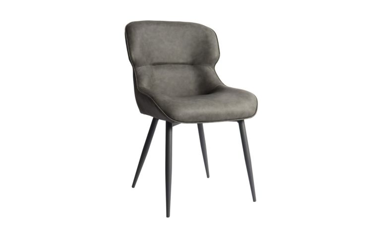 Ellen sedia in similpelle grigio anticato-effetto vintage-Grigio scuro-Similpelle-84 cmx50