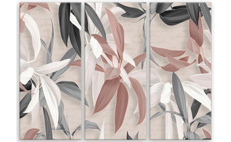 Leaves Mix canvas 3 tele foliage 150x100 cm--Multicolore-Canvas-100 cmx150 cm