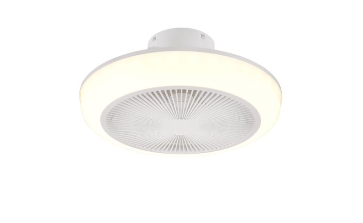 Mjolby plafoniera LED ventilatore bianca Ø46 cm--Bianco-Acrilico
