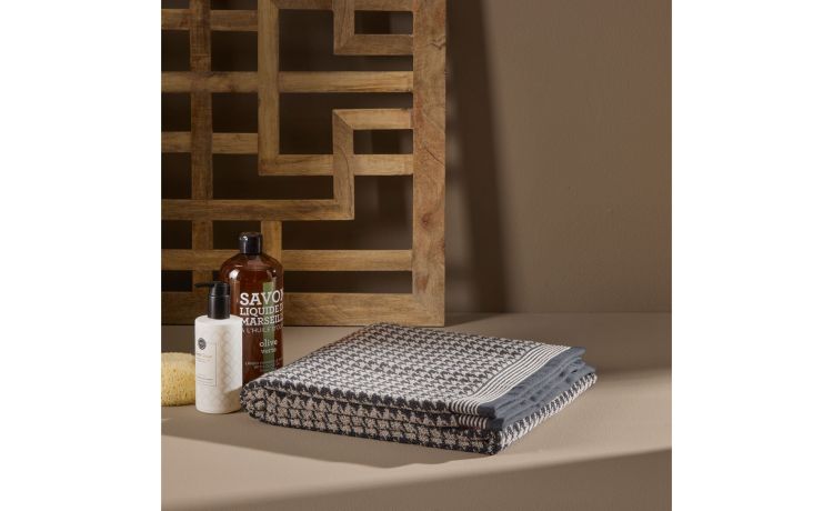Pied Poule telo bagno grigio 70x140 cm--Grigio-100% Cotone-140 cmx70 cm