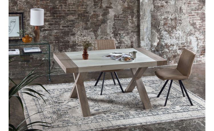 Havana tavolo allungabile quercia e rovere sbiancato-Tavolo allungabile